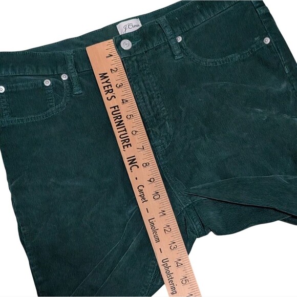 J. Crew Vintage straight corduroy pant dark green zip high rise stretch 31P - Picture 4 of 11